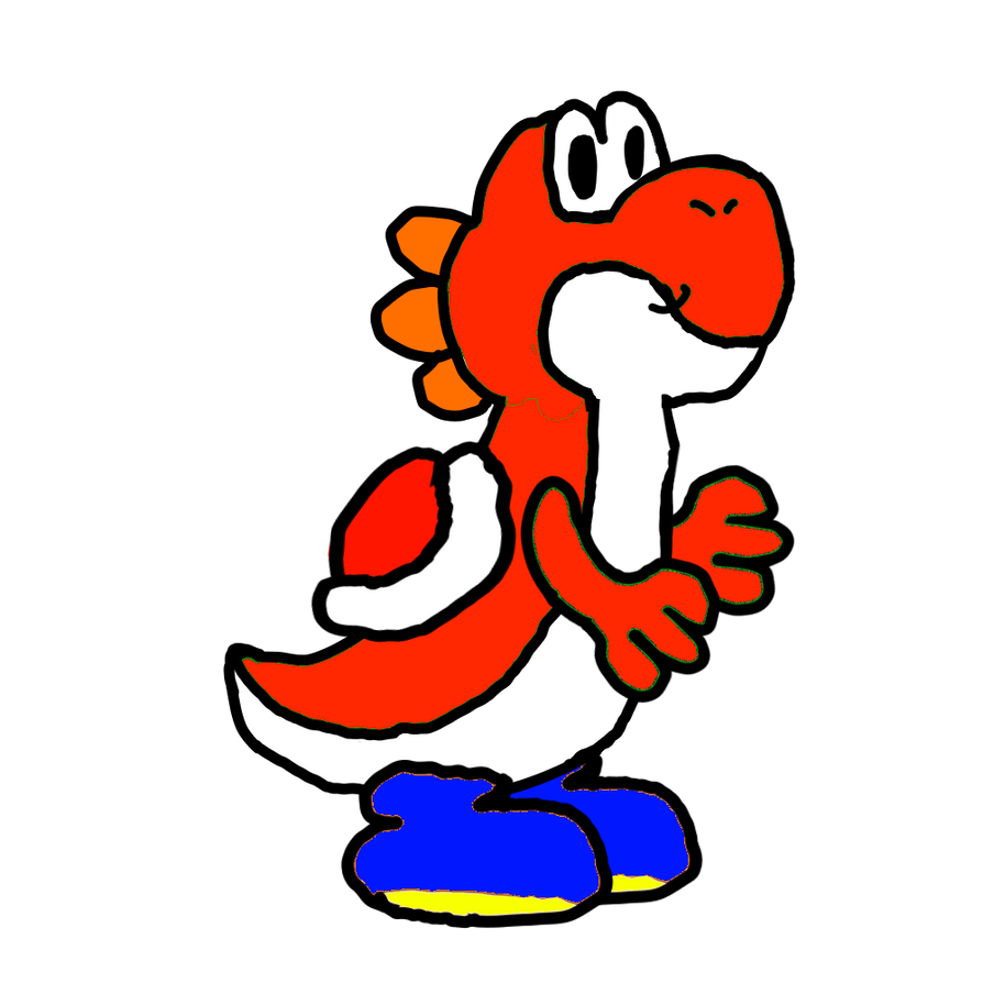 Red Yoshi by PaperMarioProduction on DeviantArt