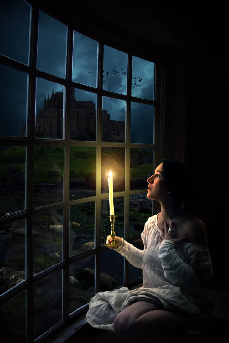 Погасли в окнах свечи. Окно ночью. Девушка со свечой у окна. Девушка у окна. Свеча в окне.