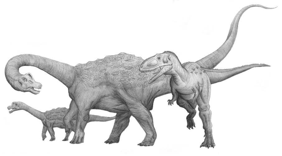 Neuquensaurus vs Abelisaurus by PaleoAeolos