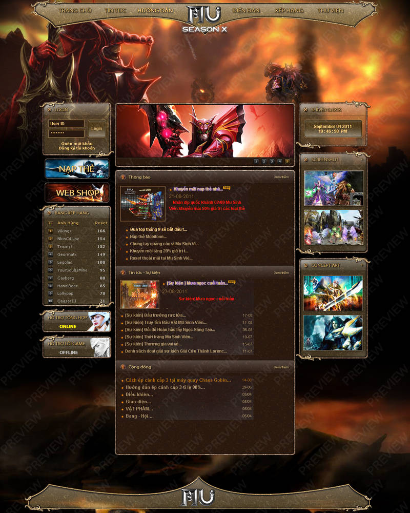 MU web layout by vikingx2 on DeviantArt