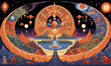 A conceptual (((interlocking illustration))) repre