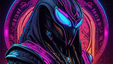 A (((breathtakingly complex masterpiece neon vivid