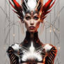 Draw a surreal Demon Queen, abstract Elf-Goddess,