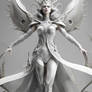 Draw a surreal Demon-Queen, abstract Elf-Goddess,