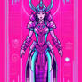 Futuristic, digital-tribal, numbers-altar schemati