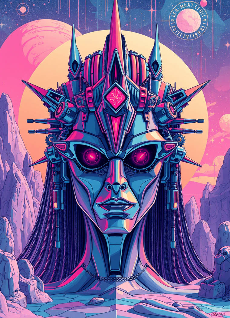 Ultra-surreal futuristic illustration, dream-logic