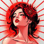 Beautiful Woman, The Bold Red Scarlet Surreal Look
