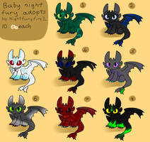 A bundle of baby night fury adopts (sold)