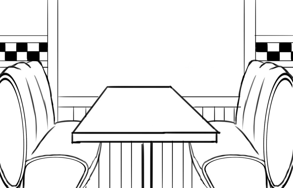 Restaurant booth lineart by Suxilin on DeviantArt
