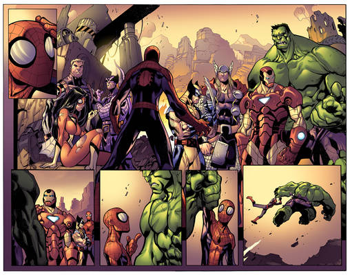 sample avenging_spiderman #01 pages 8,9