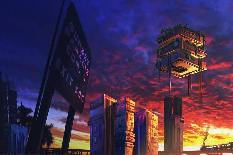 Hanging Gardens - NeoMiami 2250 by hybridgothica
