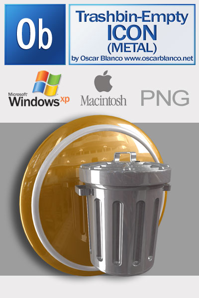 Metallic Trashbin Empty Icon