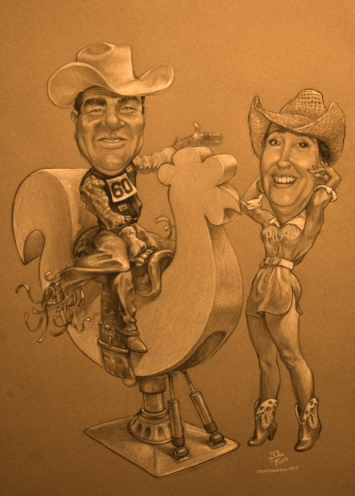 A couple's caricature.