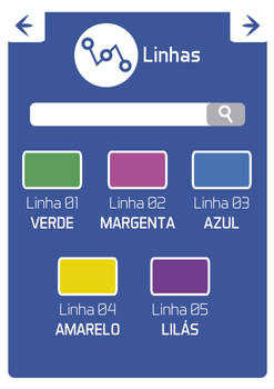 Tela de Linhas do APP Metro Sao Luis