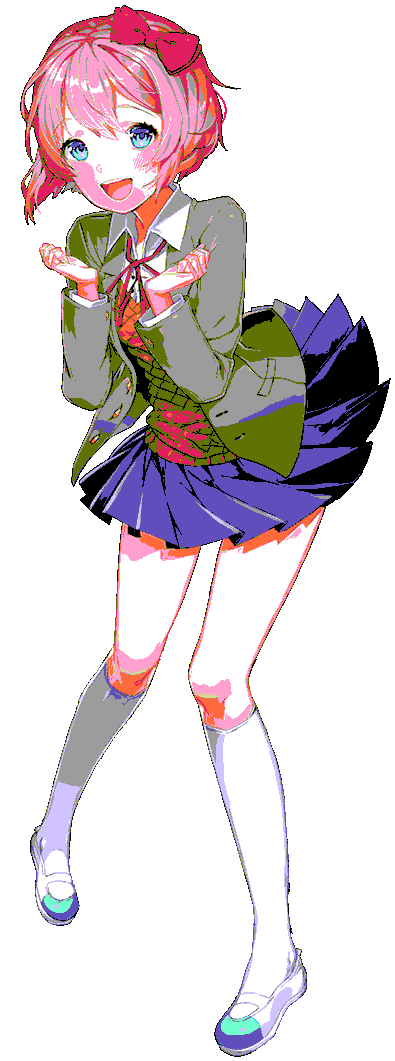 [Apple II palette] Test #4: Sayori (DDLC)