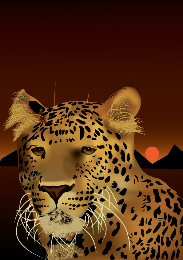 Vector leopard portrait