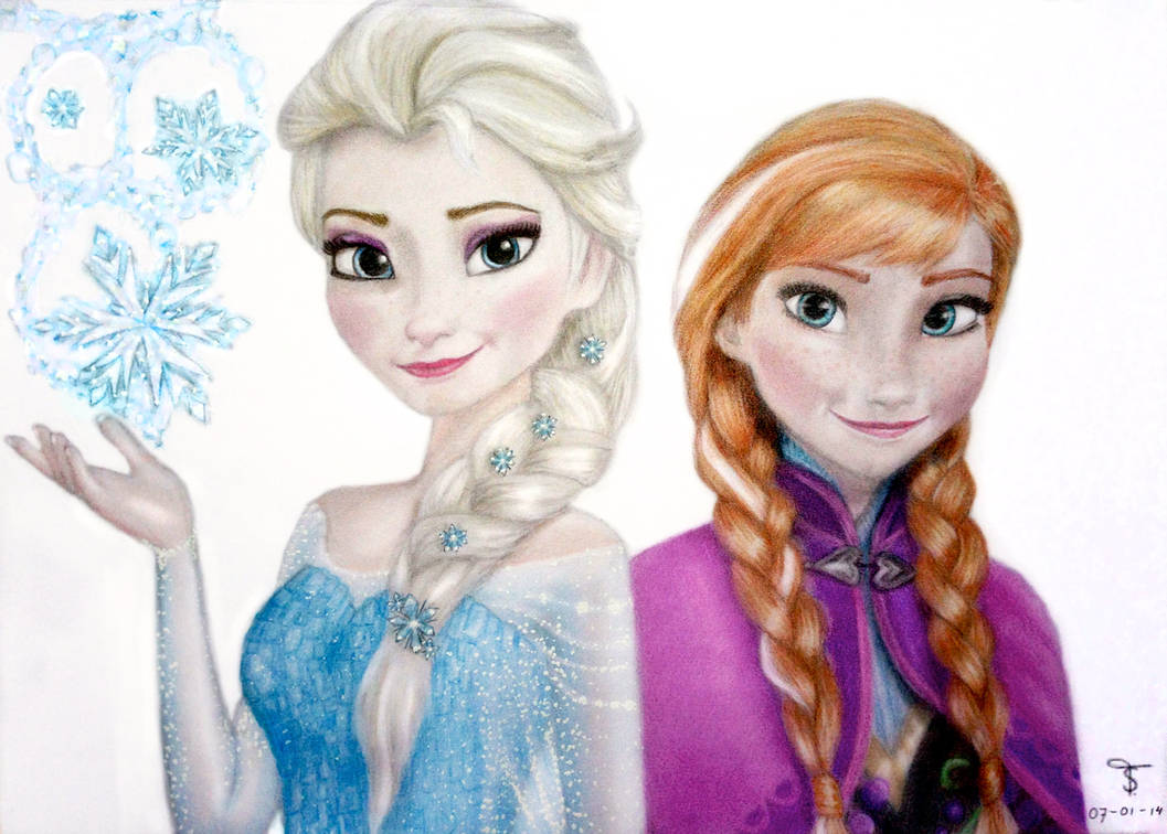 Elsa and Anna - Frozen by Tanjadrawings on DeviantArt