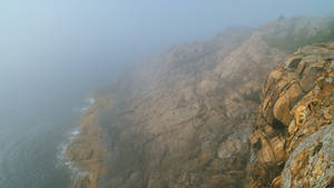 Foggy Ocean Cliffside in Acadia 3
