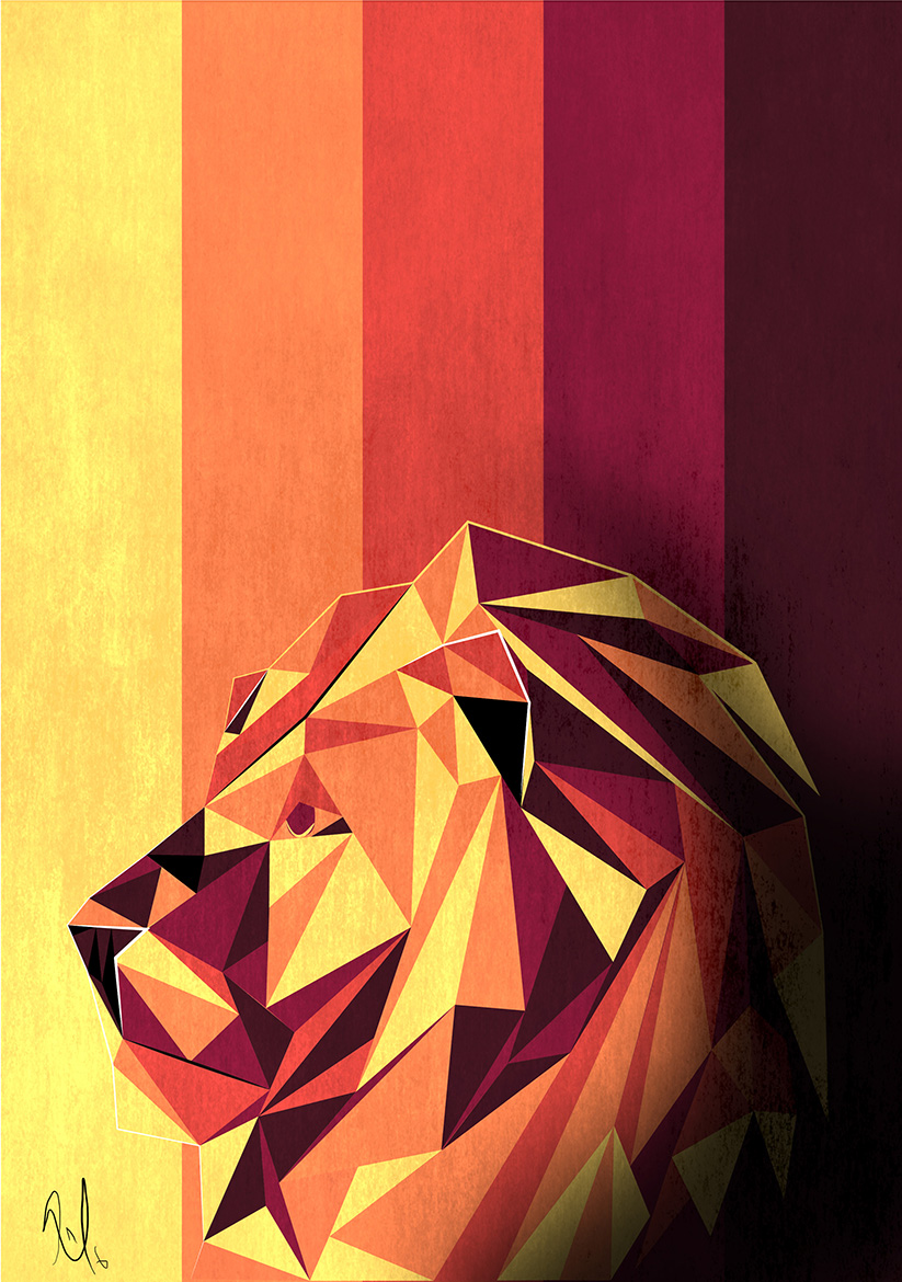 Leo triangles low poly