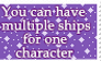 You can have multiple ships for one character