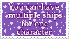 You can have multiple ships for one character by pastellene