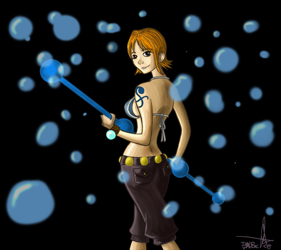 Nami with bubbles