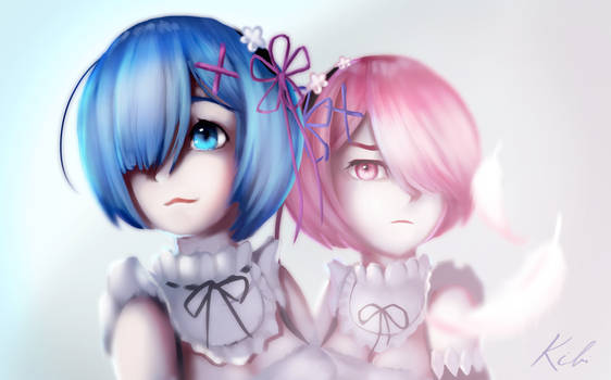 Re Zero - Rem and Ram SpeedPaint