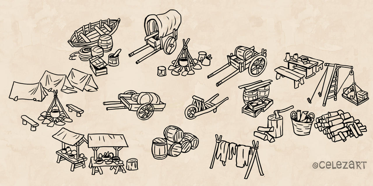 Medieval Graphics Assets Medieval assets for the map by Celezart on DeviantArt