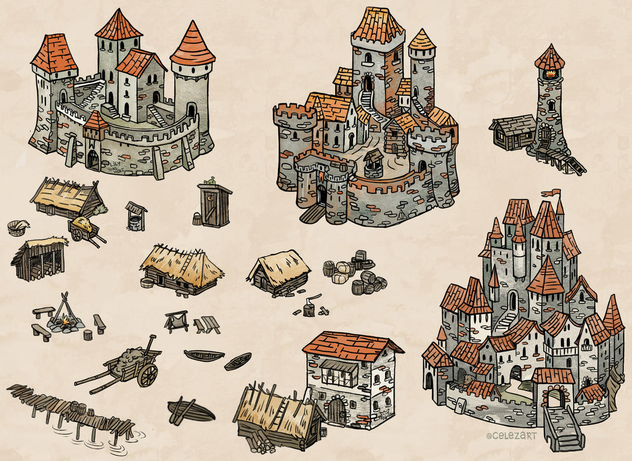 Medieval map assets by Celezart on DeviantArt