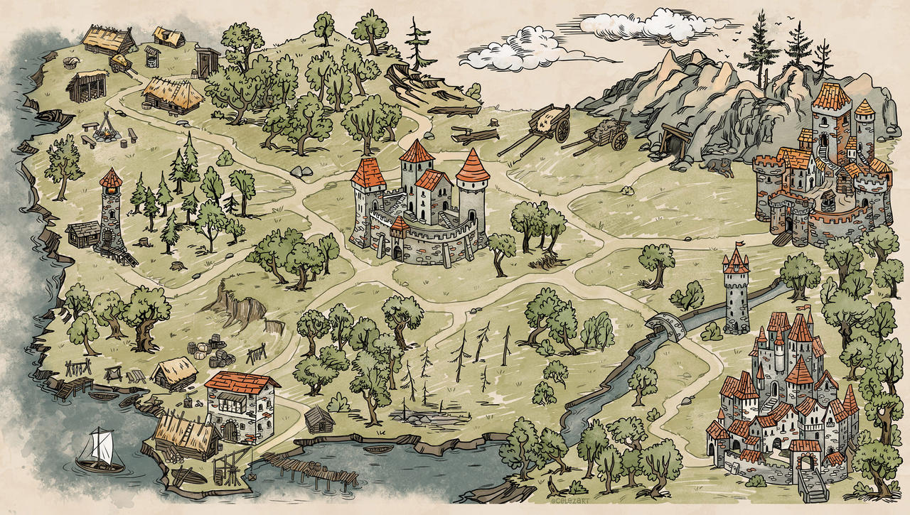 Medieval Map by Celezart on DeviantArt