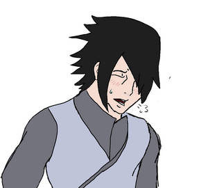 Sasuke tired from battle