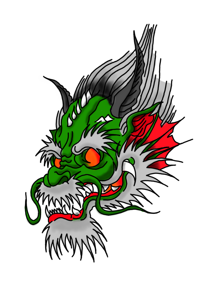 Japanese dragon drawing