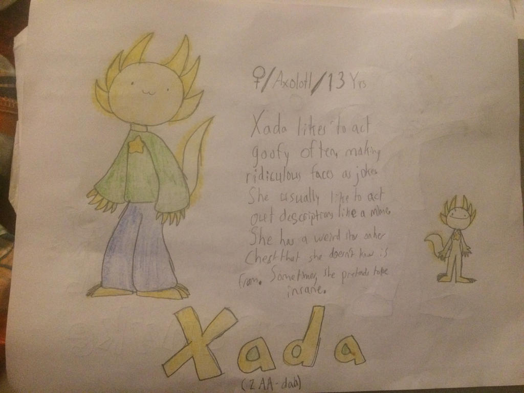 Xada the Axolotl ref sheet 