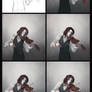 faceless violinist: drawing process