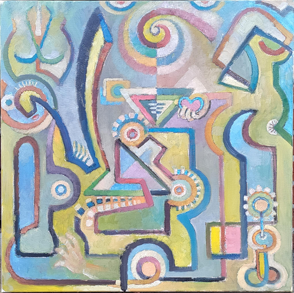 Erotic frustration, 70x70cm, oil on canvas