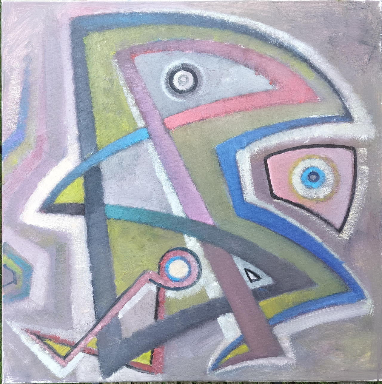 A lonely man, 60x60cm, oil on canvas