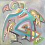 Frustrated Raptor, 60x60cm, oil on canvas