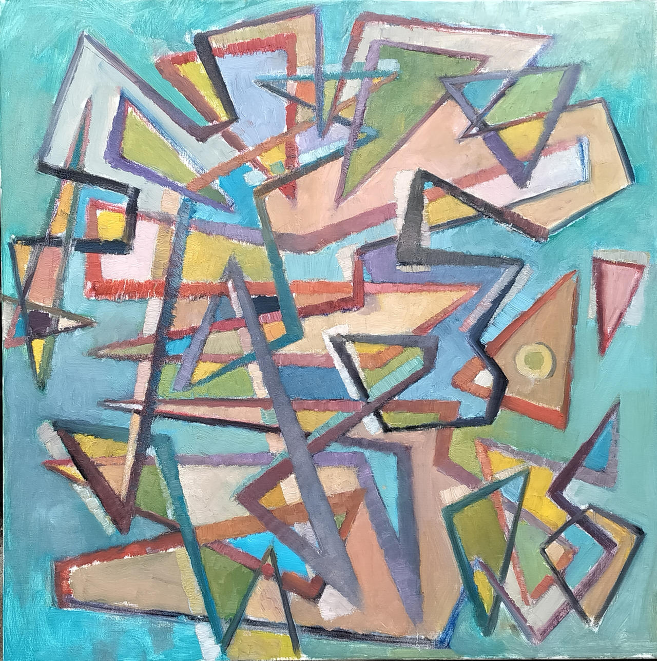 Gloomily glad, 70x70cm, oil on canvas
