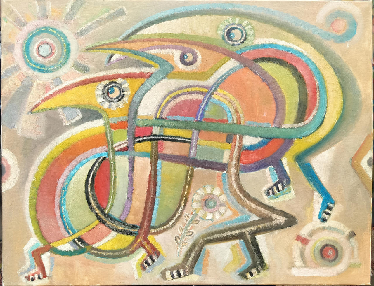 Three Fools, 90x70cm, oil on canvas