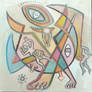Greed, 60x60cm oil on canvas