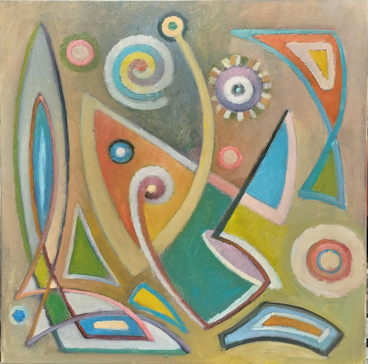 Muse Hunter (test), 60x60cm oil on canvas