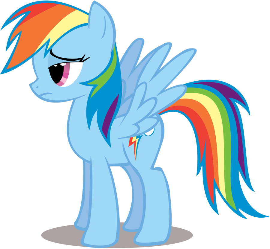 Rainbow Dash - Bored - Vector Only