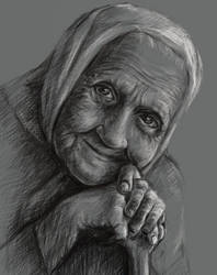 Old woman. Babushka