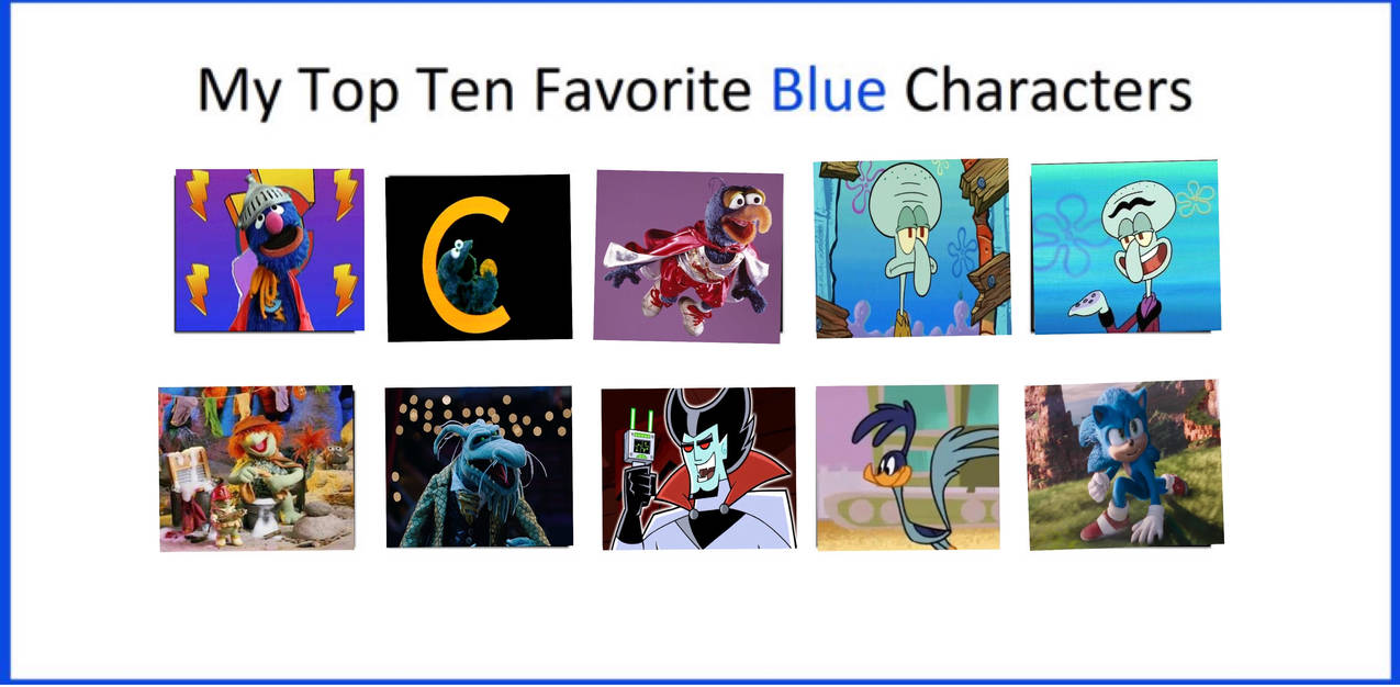 My top 10 favorite blue characters by PlanktonRock900 on DeviantArt