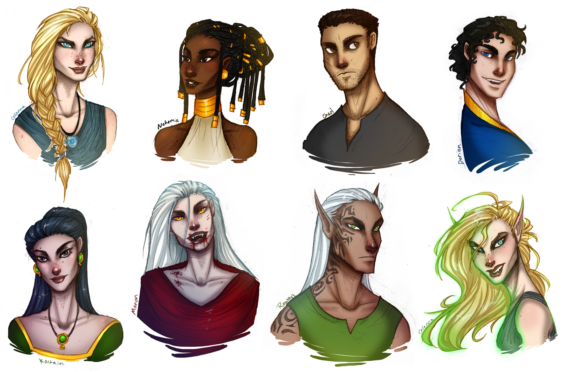 dump Kanon Gamle tider Throne of Glass - character doodles by ScillaVega on DeviantArt