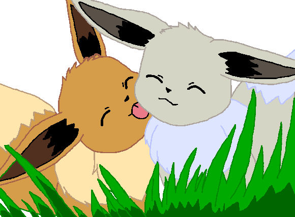 Licking Shiny Eevee by PokemonAndLightshy on DeviantArt