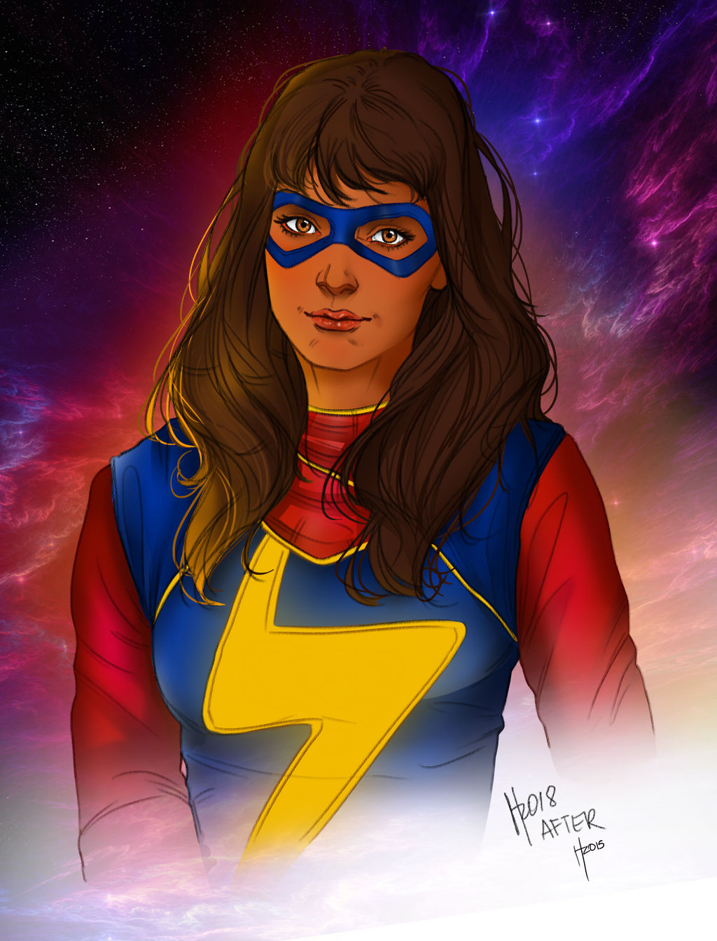 Kamala Khan, Ms. Marvel - 2018, Colored by heitordafraga ...
