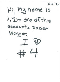 A's Paper Vlog Number 1