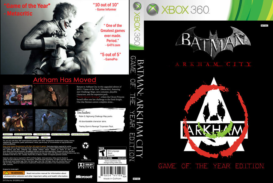 Batman Arkham City GOTY Edition Replacement Cover by paparoach23 on  DeviantArt
