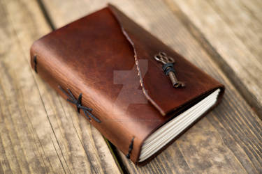 Stardust / Leather Journal / Antique Skeleton Key